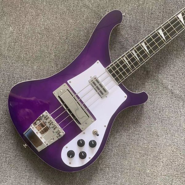 Classic 4-String 4003 Purple Electric Bass Guitar Cream Binding Chrome Hardware em Stork