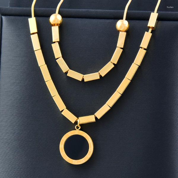 Anhänger Halsketten SINLEERY Punk Cube Runde Gold Farbe Choker Ketten 316L Edelstahl Halskette Für Frauen Partei Schmuck Zubehör XL940