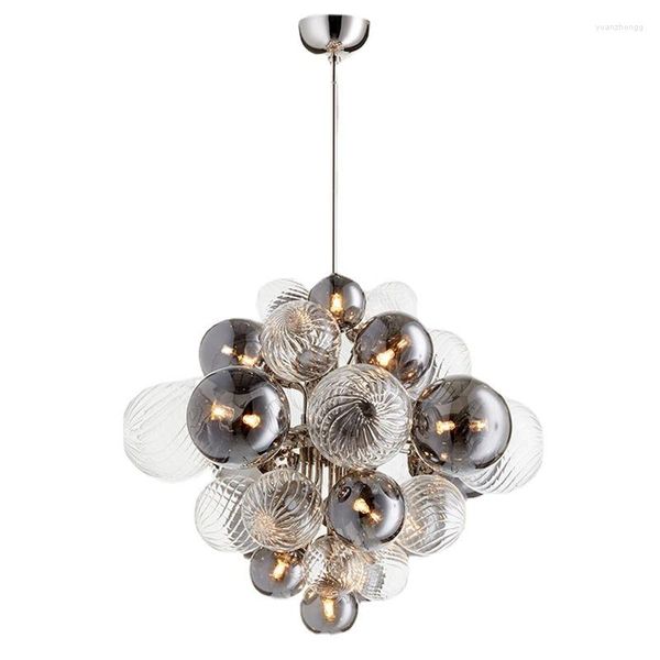 Lampadari Designer Glass Ball Bubble Ciondolo Nordic Light Luxury Diamond Cucina Ristorante Camera da letto Decorazione Hanging Lampada a LED per interni