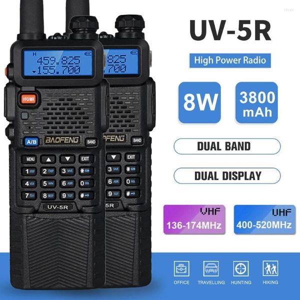 Walkie Talkie 2PCS 3800mAh Baofeng High Power 8W UV-5R 10KM Tri Dual Band UV5R Ham radio UHF VHF Zwei Weg