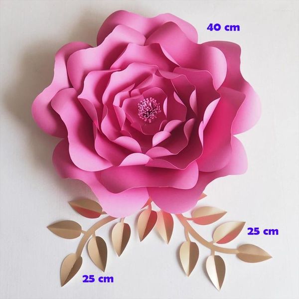 Flores decorativas Artificial 40cm folhas 25cm Fleurs artificielles cenário Diy Giant Giant Wedding Decor