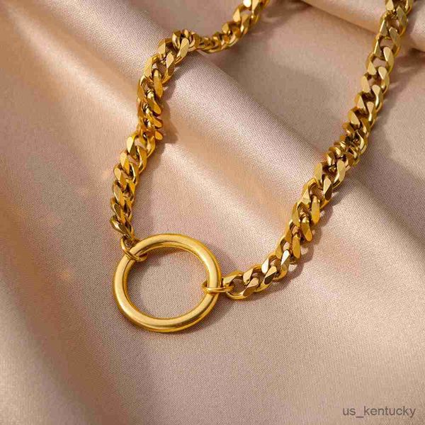 Anhänger Halsketten Edelstahl Halskette Für Frauen Neue Trend Edelstahl Schmuck Gold farbe Party Schmuck Geschenk