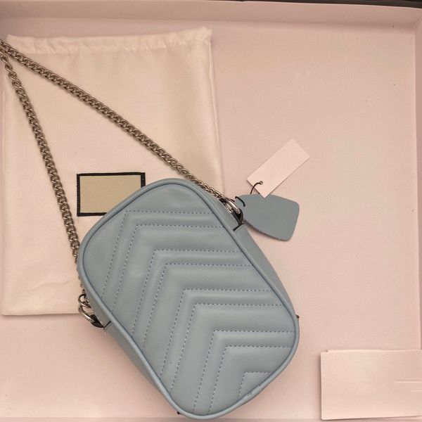 10A Marmont Skeard Back Sagn's Women's Mobile Phone Bag Сумка сумка для застежки молнии Классическая полоса Кожаная цепь металлическая логотип Buckle Luxury Designer ID Royalfashion_Bag