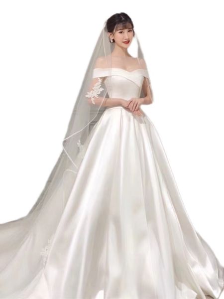 2025 Mangas vestido elegante super fora de ombro de ombro de qualidade para miçangas de qualidade com contas artesanais Todo vestido com luxo de renda e vestido de noiva lindo vestido de noiva