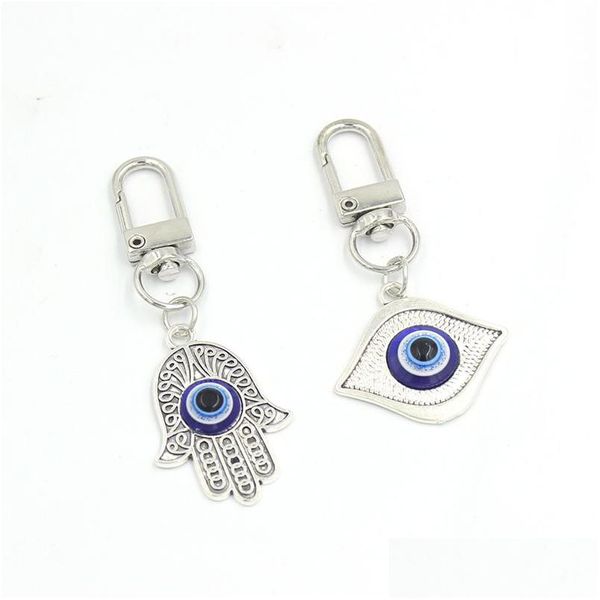 Ключевые кольца Lucky Blue Evl Eight Eye Keychain Hamsa