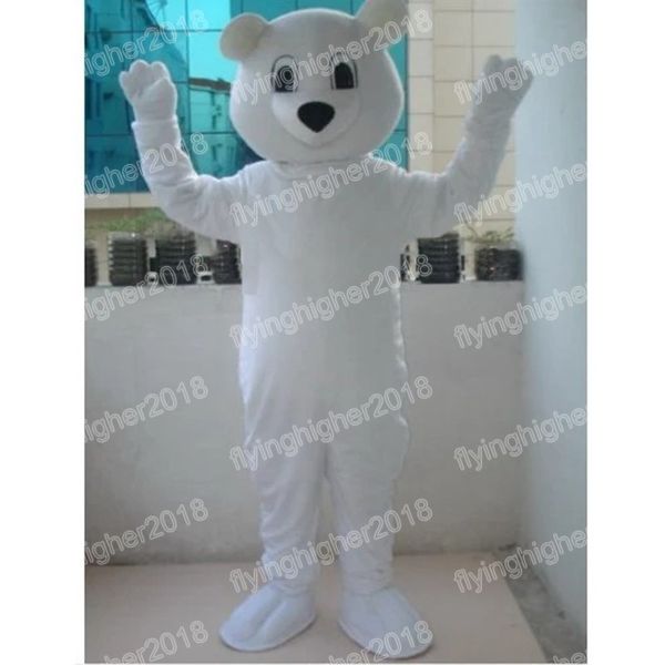 Il costume della mascotte dell'orso bianco di Halloween personalizza il personaggio del tema Cartoon Anime Xmas Outdoor Party Outfit Abiti da festa unisex