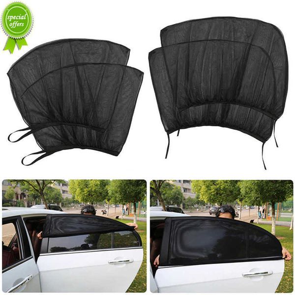 Novo 2/4pcs de carro traseiro da janela traseira do sol viseira de tampa de malha de tampa isolamento anti-mosquito Protetor UV protetor UV Cortina