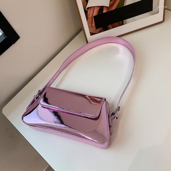 Akşam çantaları moda flep crossbody çanta kadınlar için 2023 trend parlak renkli deri tasarımcı çanta ve cüzdanlar küçük omuz tarafı