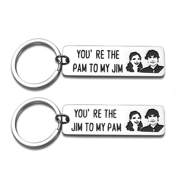 Casa da cadeia Key The Office Gifts TV Show Anniversary Christmas Birthday noivado para Stocking Stuffer Jim Pam Keychain