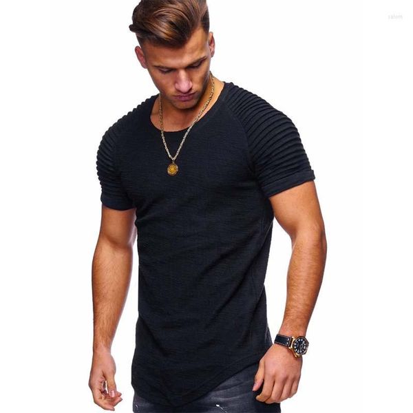 T-shirt da uomo T-shirt da uomo casual di tendenza della personalità degli uomini Nero Bianco Primavera Moda O-Collo Slim Top a maniche lunghe