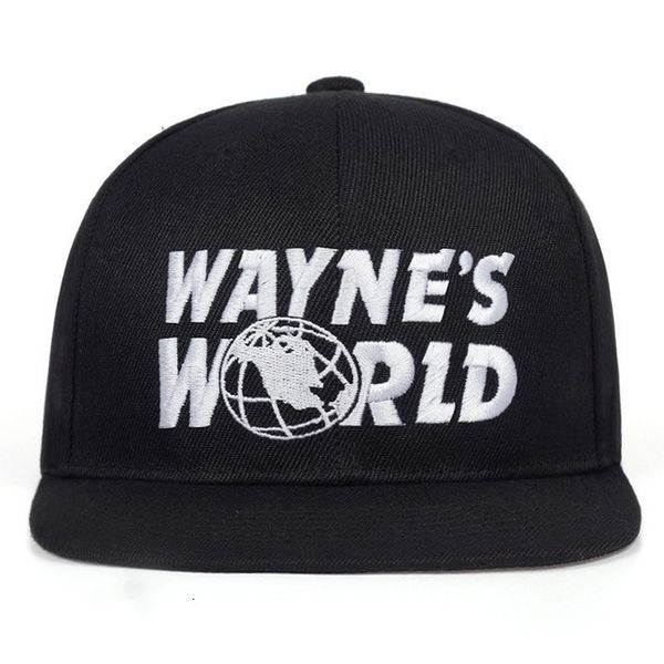 Ballkappen Wayne's World Black Cap Hut Baseballmütze Modestil Cosplay bestickte Trucker-Mütze Unisex Mesh Cap verstellbare Größe 230302