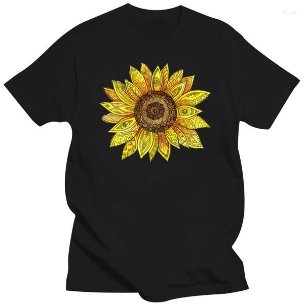 T-shirt da uomo Casual Girasole Uomo Top T-shirt Dominante Estate Autunno Manica corta Tutto cotone Top Stampa Abbigliamento Camicia