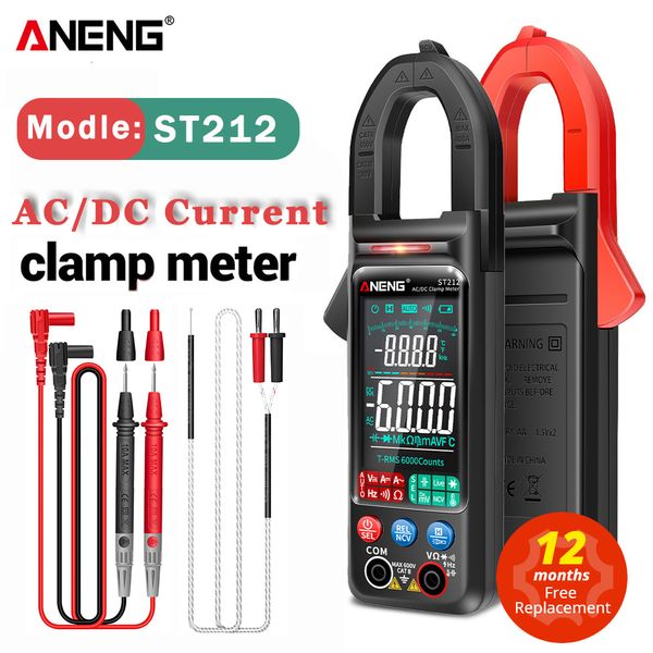 Pinza amperometrica ANENG ST212 Pinza amperometrica digitale corrente CC/CA 6000 conteggi 400A Amp multimetro Tester di tensione con schermo a colori grande Auto Hz NCV Ohm 230516