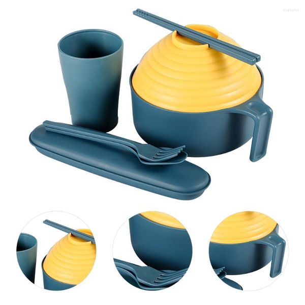 Set di stoviglie 1 Set 7 pezzi Stoviglie Chic Safe Light Cucchiaio Bacchette Cup Case Instant Noodle Bowl Ramen