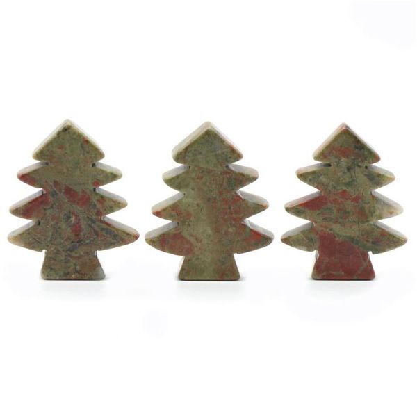 Colares pendentes 3 peças de cura semkite cálculos de cristal mini mesa de natal árvore ornament stone stone office decoração gota dhcnx