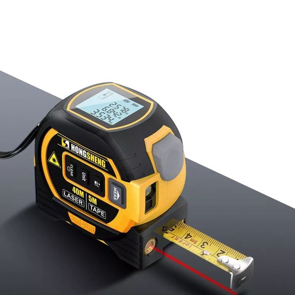 Fita mede 3 em 1 40/60m Digital Laser Rangefinder Fita a laser Medidor de distância Finalizador de faixa com ferramentas de tela Régua de exibição 230516