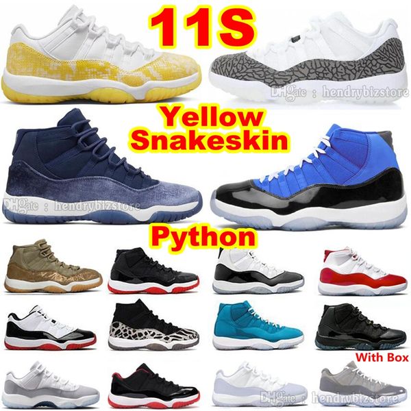 11s Low Python Yellow Snakeskin Basketball Shoes 11 Elephant Playoffs Cinza Cinza Highcherry Pure Violet Concord Georgetown Legend Blue Bright Citrus Sneakers