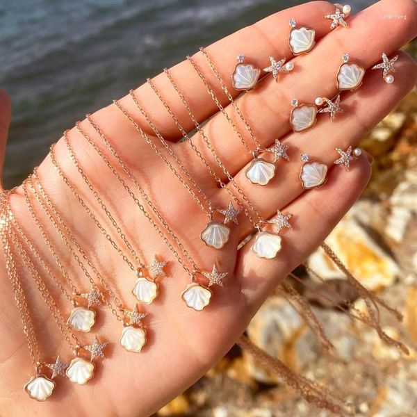 Ketten Muschel Muschel Halskette Frauen Sommer Strand Muschel Halsband Böhmisches Seil Kauri Perlen Halsketten Handgefertigter Kragen