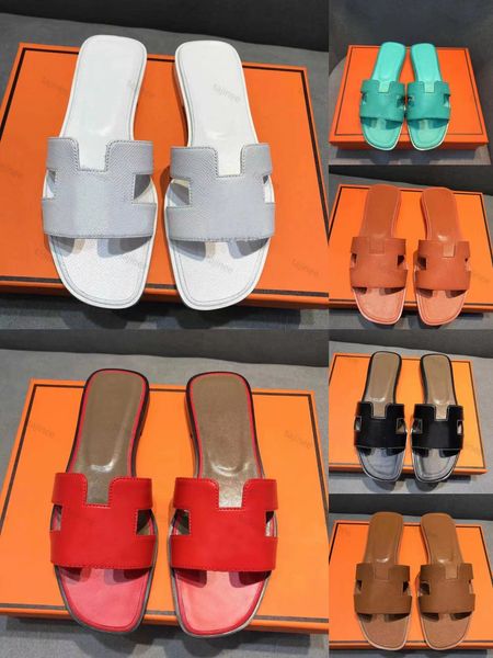 Lüks Kadın Düz Terlik Yaz Deri Sandalet Slaytlar Moda Plaj Flip Flop Bayanlar Terlik