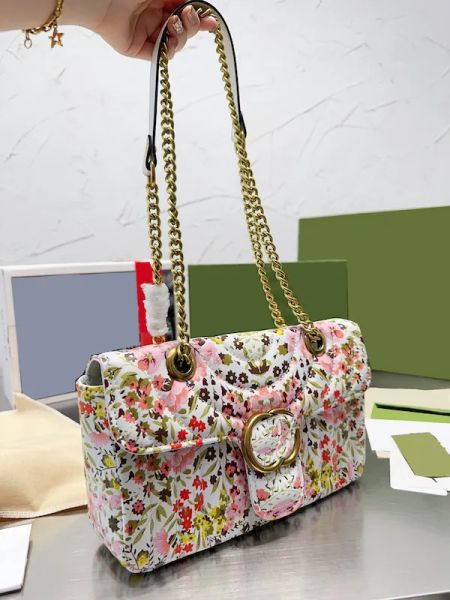 2023 New Ms Designer borsa a fiori Stampa borse a tracolla Design per donna crossbody Borsa in pelle di vacchetta di lusso G letther Borsa a mano Carta di credito