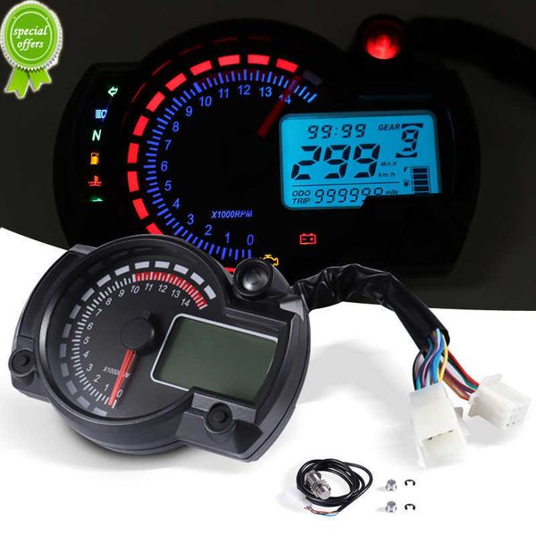 New Universal KOSO LCD Digital Motorcycle RX2N Contachilometri Tachimetro Meter Strumento Regolabile MAX 299 KM/H 7 colori Cruscotto