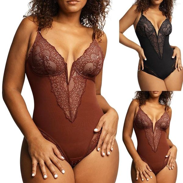 Body Shapers da uomo Estate da donna Grande scollo a V Pizzo Vita modellante Biancheria intima Addome Trainer Lingerie Corsetto per le donne