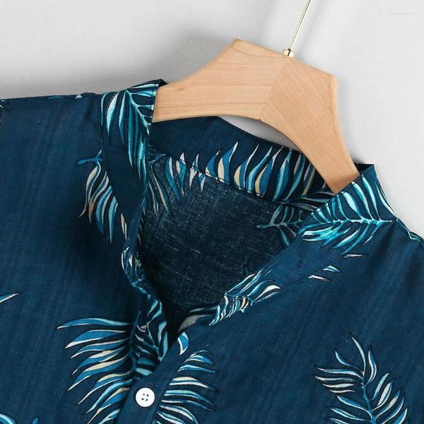 Torno masculino de camisetas de praia masculino Moda de lapidação de lapela masculino