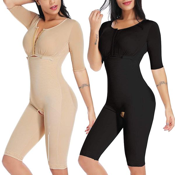Faja Shapewear 230516 Taillen-Bauchformer für Damen, kompletter Bodysuit, nach Operationen, Kompressionskleidungsstück, fester Halt, Body Shaper mit Ärmeln