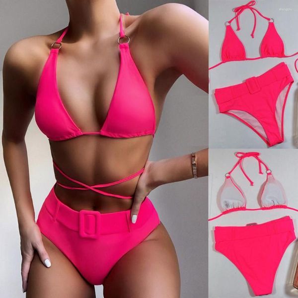 Kadın Mayo Sagace 2 adet Bikini Set Mayo Kadın Pembe Lady Yaz Bandage Yüzme Takım Biquini 2023 Plaj Giyim A116