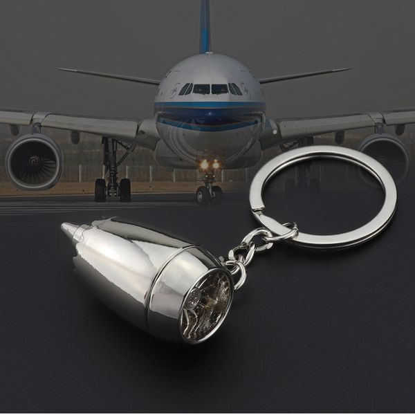 MKENDN Neues Design Metall Flugzeugtriebwerk Schlüsselanhänger Mini Jet Engine Schlüsselanhänger Geschenke individuelles Logo