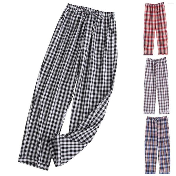 Jeans masculinos Mens Capris Roupa fina calças vivas de pijamas soltas flanela doméstica no fundo de designers pijama para mulheres