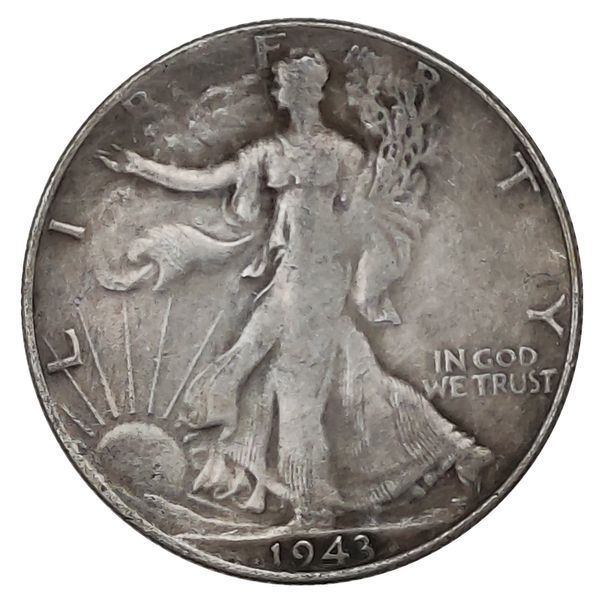 1943 P/D/S Walking Liberty Half Dollar versilberte Münzkopie