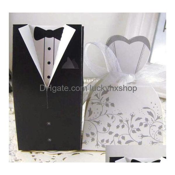 Caixas de jóias 100pcs /50pairs Floral Bride and Groom Box Favor Great Drop Delivery Packaging Display Dhavv