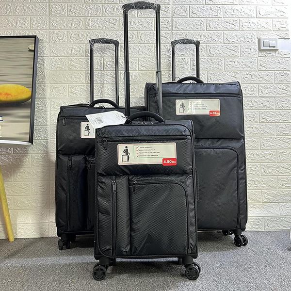 Koffer Japan Ultraleichtes Reisegepäck Mute Oxford Brand Rod Box 20/26/30 Zoll Koffer Karierter Trolley mit großer Kapazität