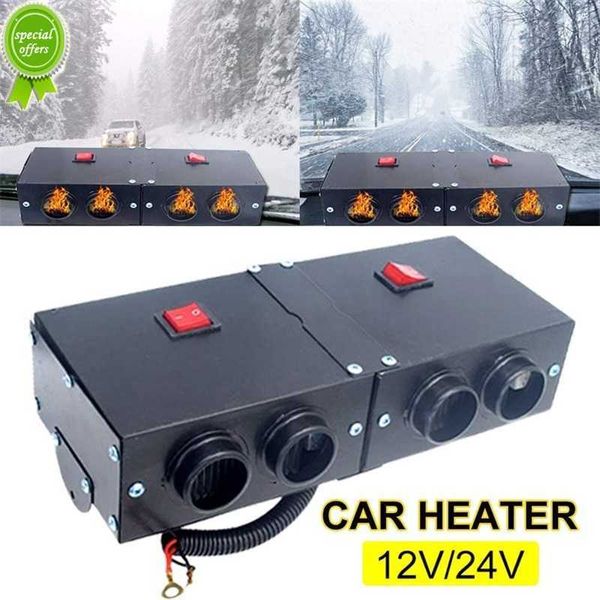 Neue 12/24V Auto Heizung Defroster Tragbare Auto Elektrische Trockner Windschutzscheibe Windschutzscheibe Demister mit 4 Steckdosen für Fahrzeug RV SUV Lkw