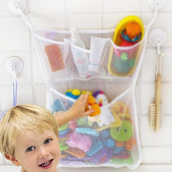 Borse portaoggetti Borsa da bagno Vasca da bagno Baby Kids Net Toy Tub Bath Mesh Organizer Holder Organizzatori per la pulizia