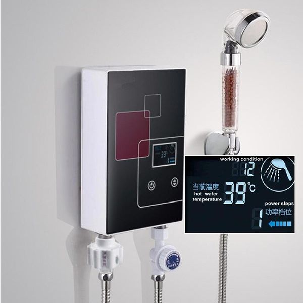 Aquecedores de 6000w Aquecedor de água elétrico Tap instantâneo chuveiro quente para banheiro pia da cozinha Torneira de aquecimento de água Multi Display