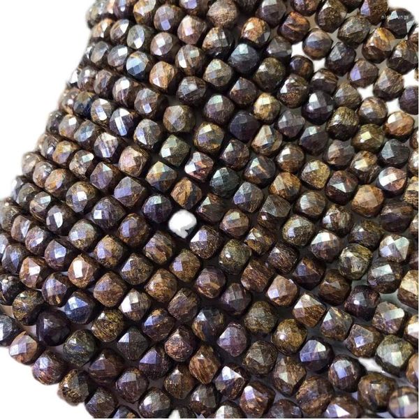 Lose Edelsteine Bronzit braun quadratisch facettiert 8–9 mm für DIY-Schmuckherstellung Perlen FPPJ Großhandel Natur-Edelstein