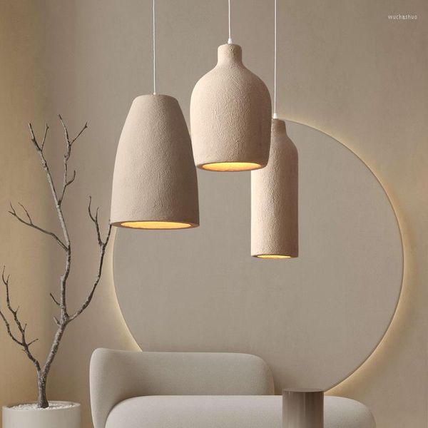 Pendelleuchten Nordic Minimalismus Wabi Sabi E27 LED-Licht Loft Retro Hängelampe Cord Suspend für Bar Restaurant Leuchten