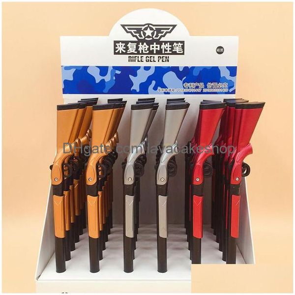 Canetas gel 36 PCs/lot rifle caneta caneta fofa do escritório de estudantes de papelaria de tinta de tinta de tinta de tinta preta assinatura escolar entrega de entrega de entrega dhaq3