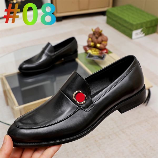 Top qualidade G Men Italian Men Dress Sapatos de couro genuíno deslize no escritório de designer de gabinetes sapatos de vestido mocassins marrom callm de oxford de oxford de tamanho 6.5-12