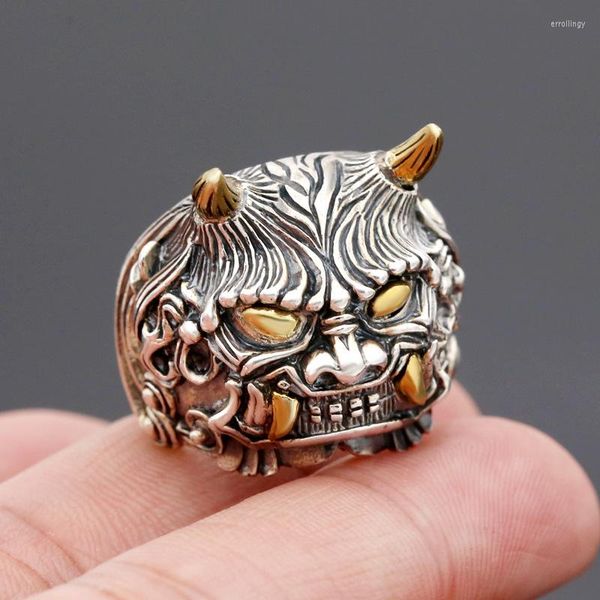 Ringos de cluster FNJ 925 Silver Pixiu Ring Jewelry Animal Moda