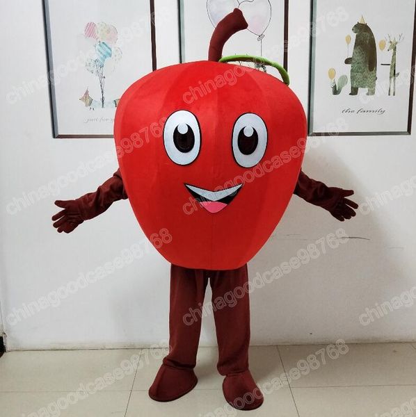 Performance Red Apple Mascot Costume de alta qualidade Festival de carnaval Dressão Halloween natal