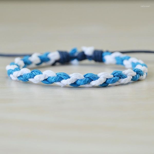 Charm-Armbänder 3 Stück Großhandel weiß und lila Baumwolle gewebtes Armband geflochtenes handgefertigtes Seilwickel-Anpassungslänge männliches Geschenk