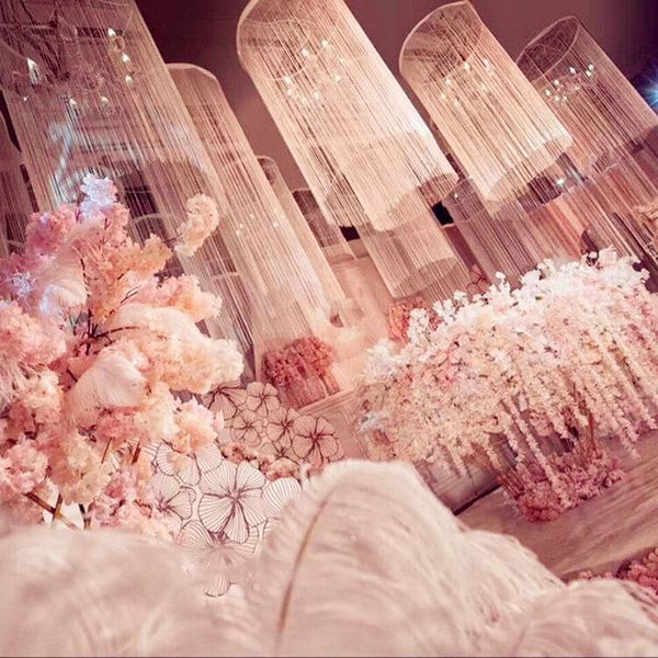 Düğün Tavan Dekorasyon Centerpieces Parti Sahnesi Asma Malzemeleri için Hat Perde Süslemeli Dönme Perde Yüzük