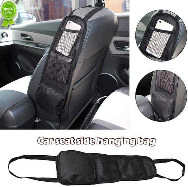 NOVO Organizador de assento de carro Auto assento de banco lateral de armazenamento pendurado Bacha de bebida multicotela Mish Mesh Pocket Car Storage Acessórios automáticos