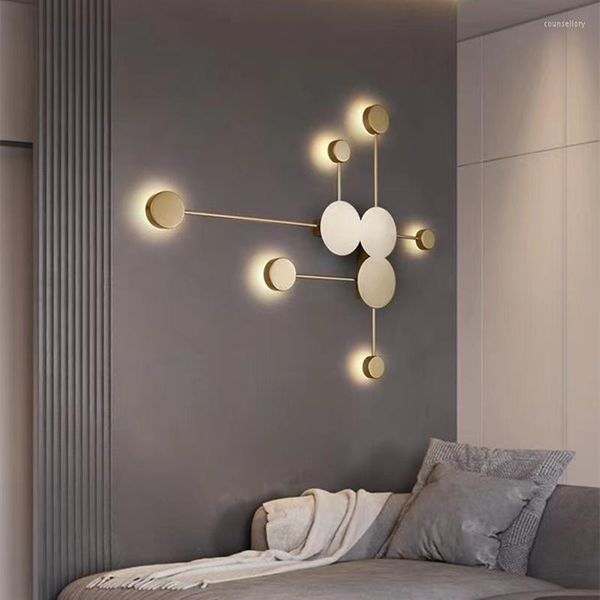 Lampade da parete YEBMLP Nordic Geometric Art Lamp Corridoio interno Comodino Line Decor Light Stair Sconce Soggiorno Camera da letto Illuminazione