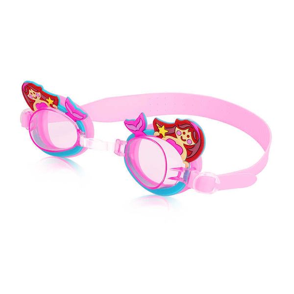 occhiali Cute Mermaid Occhialini da nuoto per ragazza figlia Occhiali da nuoto antiappannamento con tappo per le orecchie Piscina Sile Eyewear Regali per bambini P230516