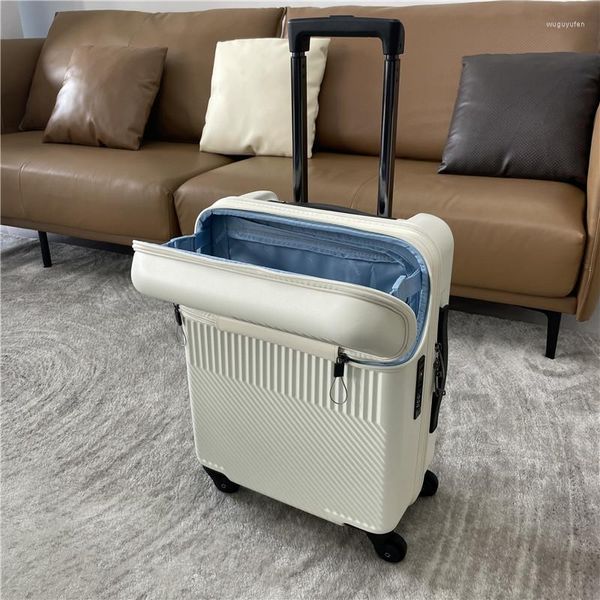 Koffer Die Frontöffnung Boarding Trolley Gepäck Mute Universal Rad 20 Reise Koffer 24 Zoll Aufladen