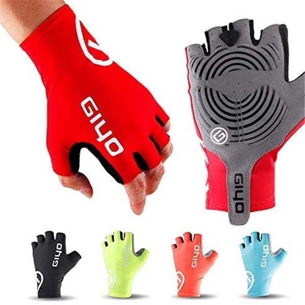 Sporthandschuhe GIYO Kurze Fahrradhandschuhe Fingerlose Handschuhe Anti-Rutsch-Fahrrad-Lycra-Stoff-Halbfinger-Handschuh für MTB-Rennrad-Sportrennen P230516